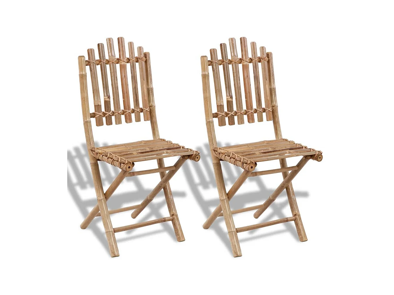 Chaises pliables de jardin 2 pcs Bambou SEF39676