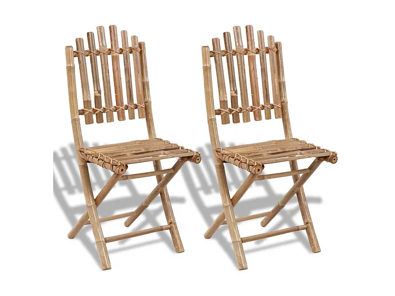Cadeiras de jardim dobráveis 2 pcs bambu PT176283