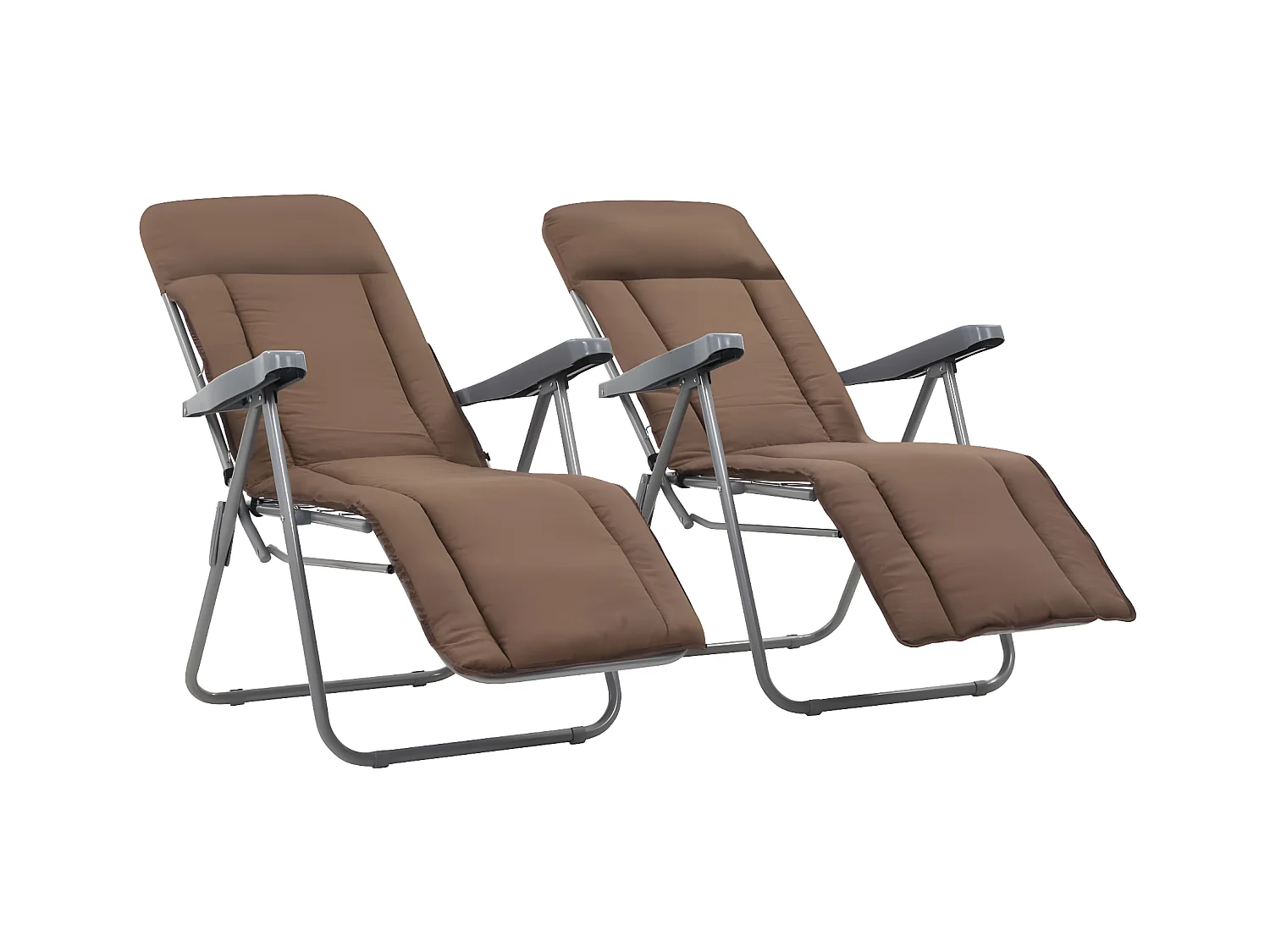 Chaises pliables de jardin avec coussins 2 pcs Marron SEF40069