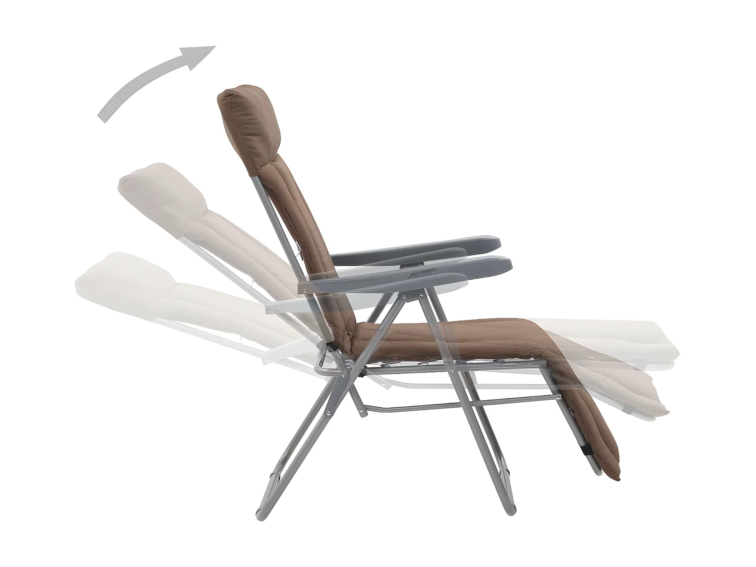 Chaises pliables de jardin avec coussins 2 pcs Marron SEF40069