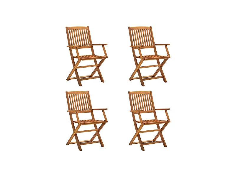 Chaises pliables d'extérieur 4 pcs Bois d'acacia solide SEF49925