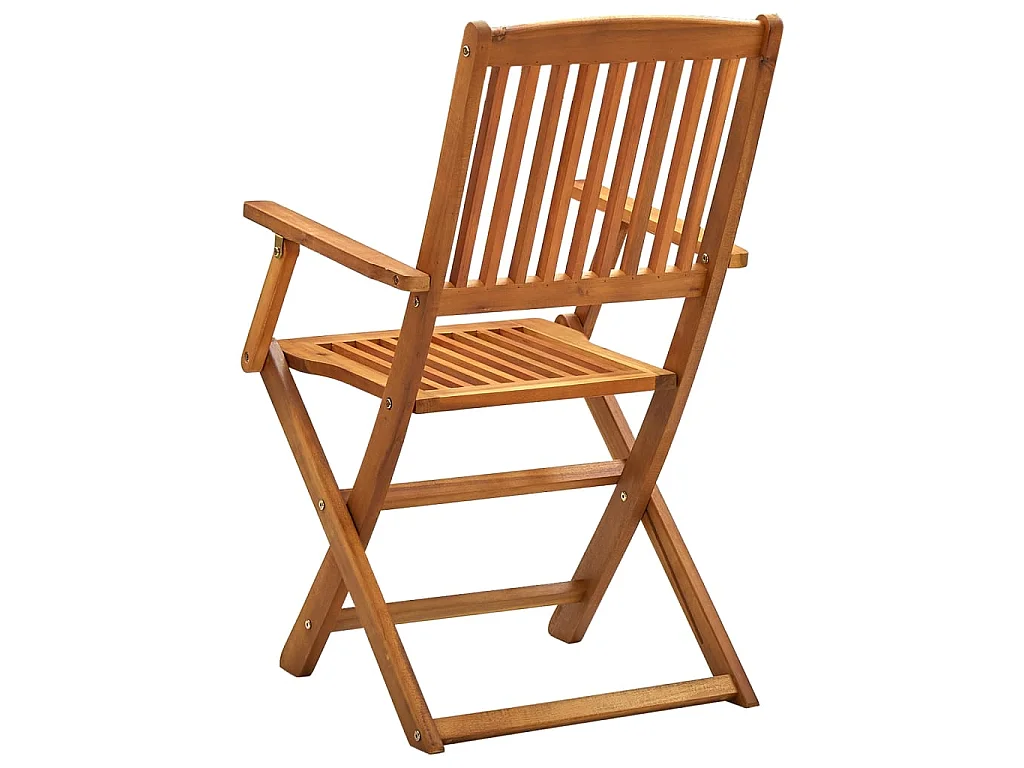 4 Pz Sedie da Giardino Pieghevoli in Legno Massello d'Acacia CFW15573
