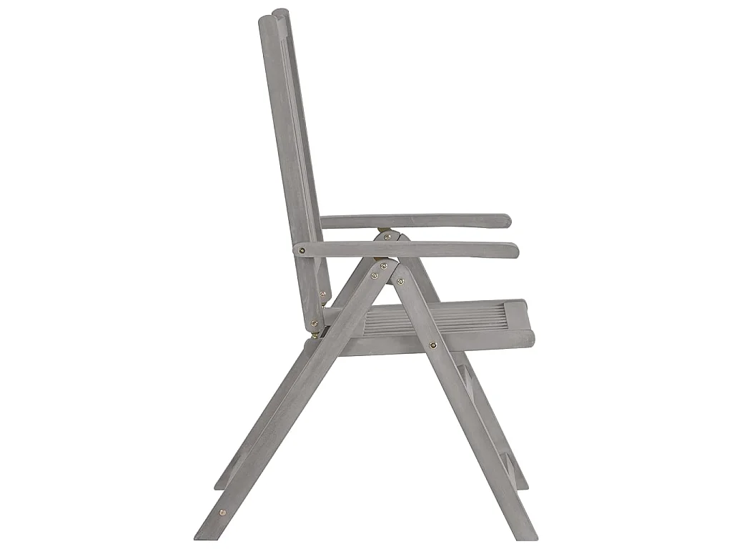 Cadeiras jardim reclináveis 2 pcs madeira acácia maciça cinza PT755048