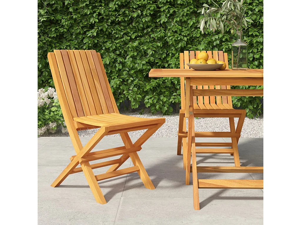 Chaises de jardin pliantes 2 pcs 47x47x89 cm bois massif teck SEF53881