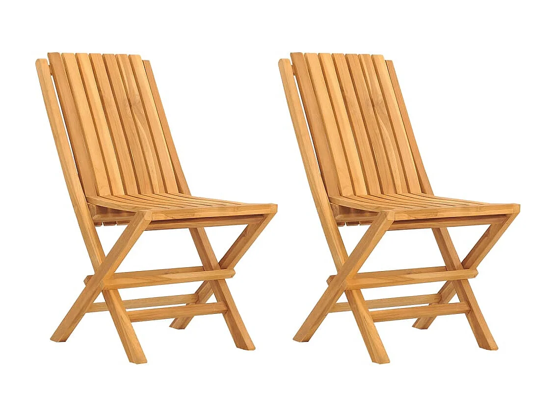 Chaises de jardin pliantes 2 pcs 47x47x89 cm bois massif teck SEF53881
