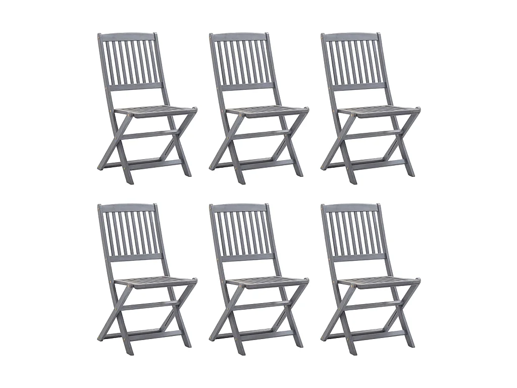 Chaises pliables d'extérieur 6 pcs Bois d'acacia solide SEF78637