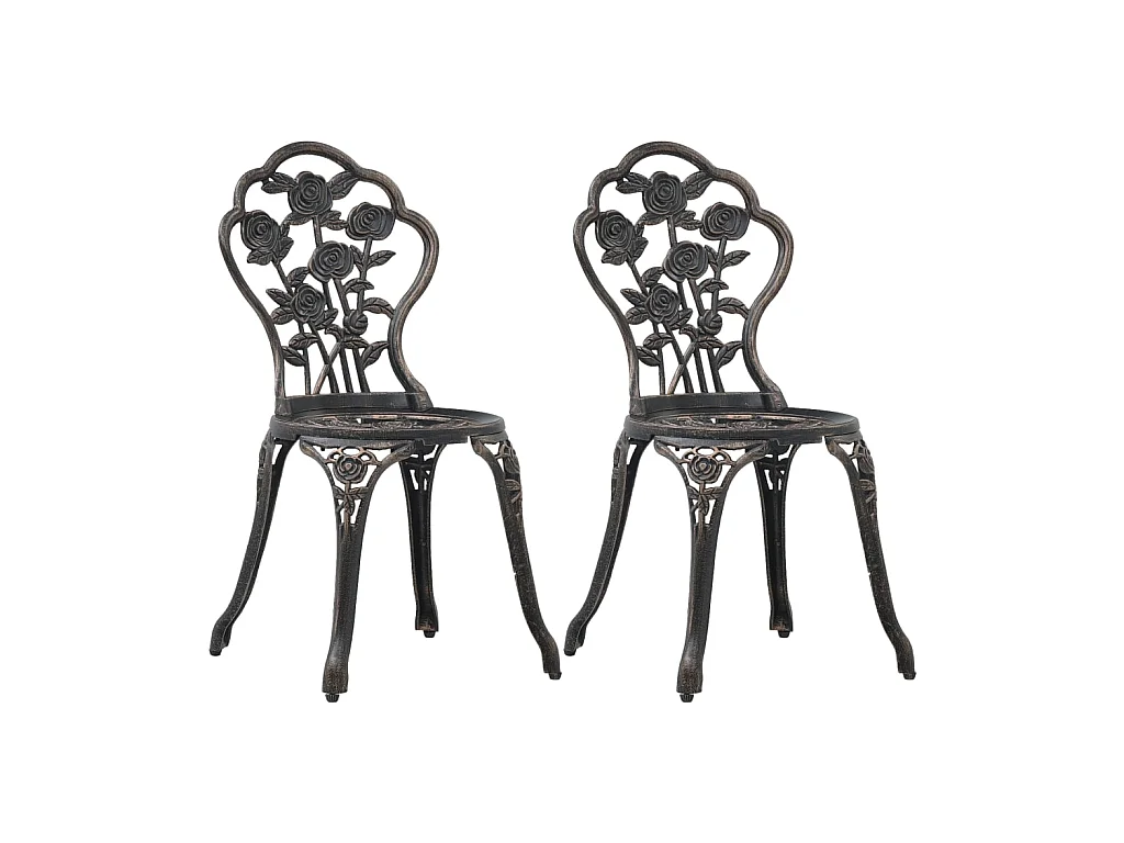 Chaises de bistro 2 pcs Bronze Aluminium coulé SEF13788