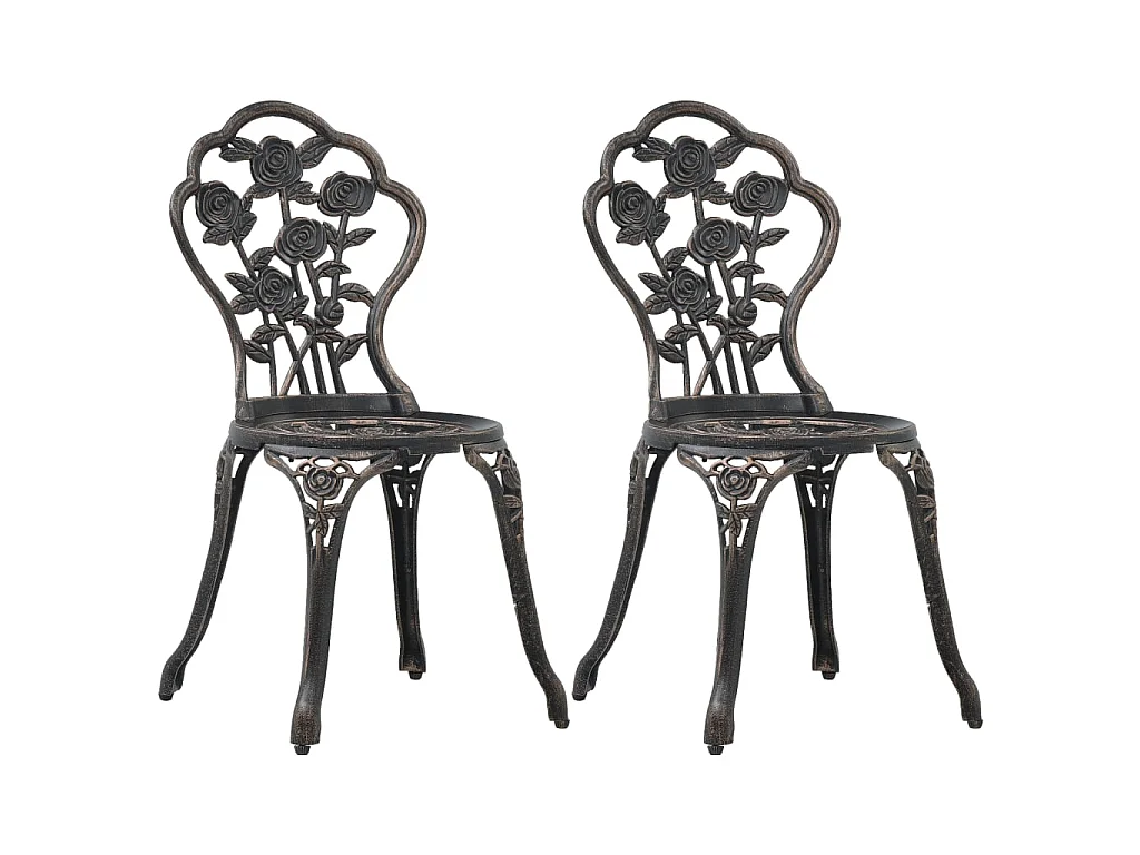 Chaises de bistro 2 pcs Bronze Aluminium coulé SEF13788