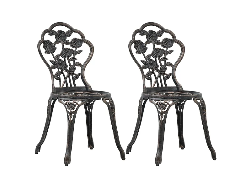 Chaises de bistro 2 pcs Bronze Aluminium coulé SEF13788