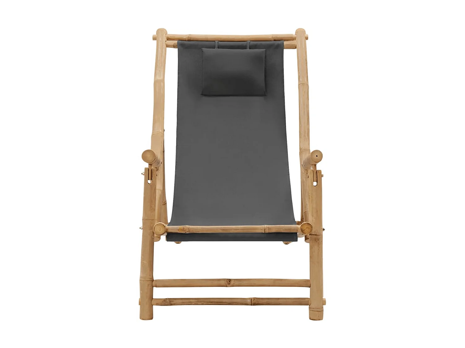 Silla de playa de bambú y lona gris oscuro ES30417