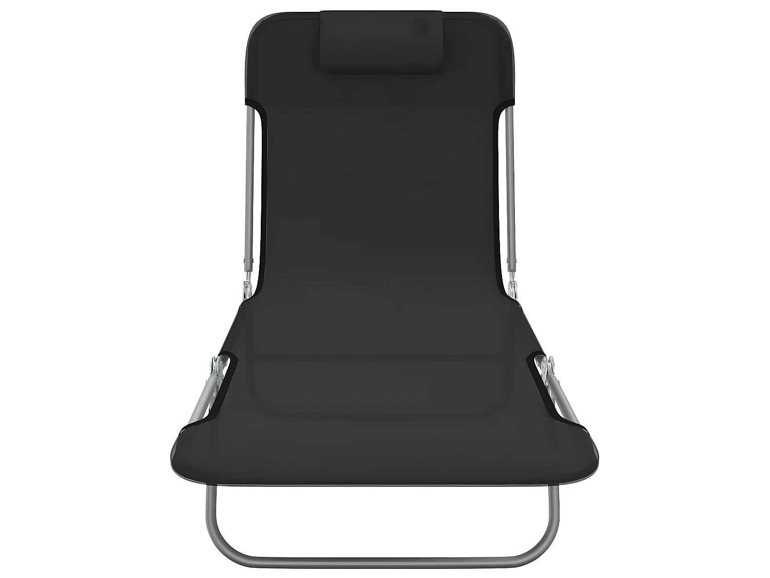 Chaises longues pliables 2 pcs noir textilène et acier PEWV70963