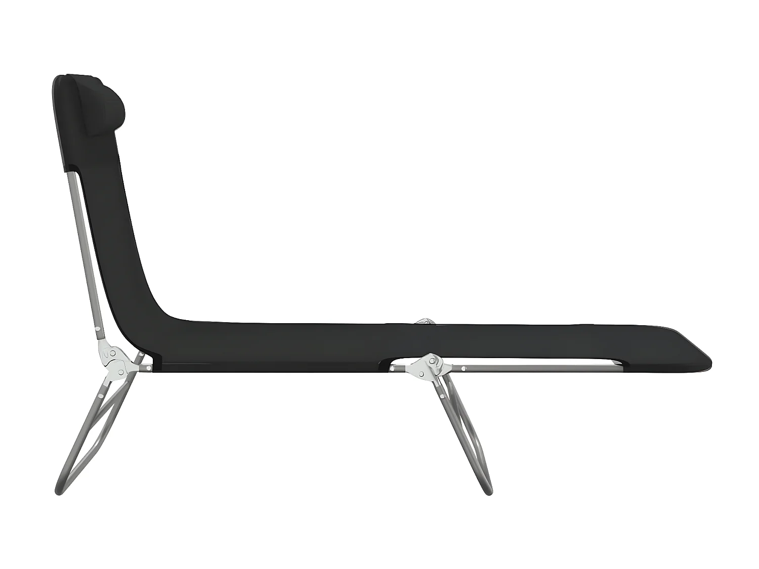 Chaises longues pliables 2 pcs noir textilène et acier PEWV70963