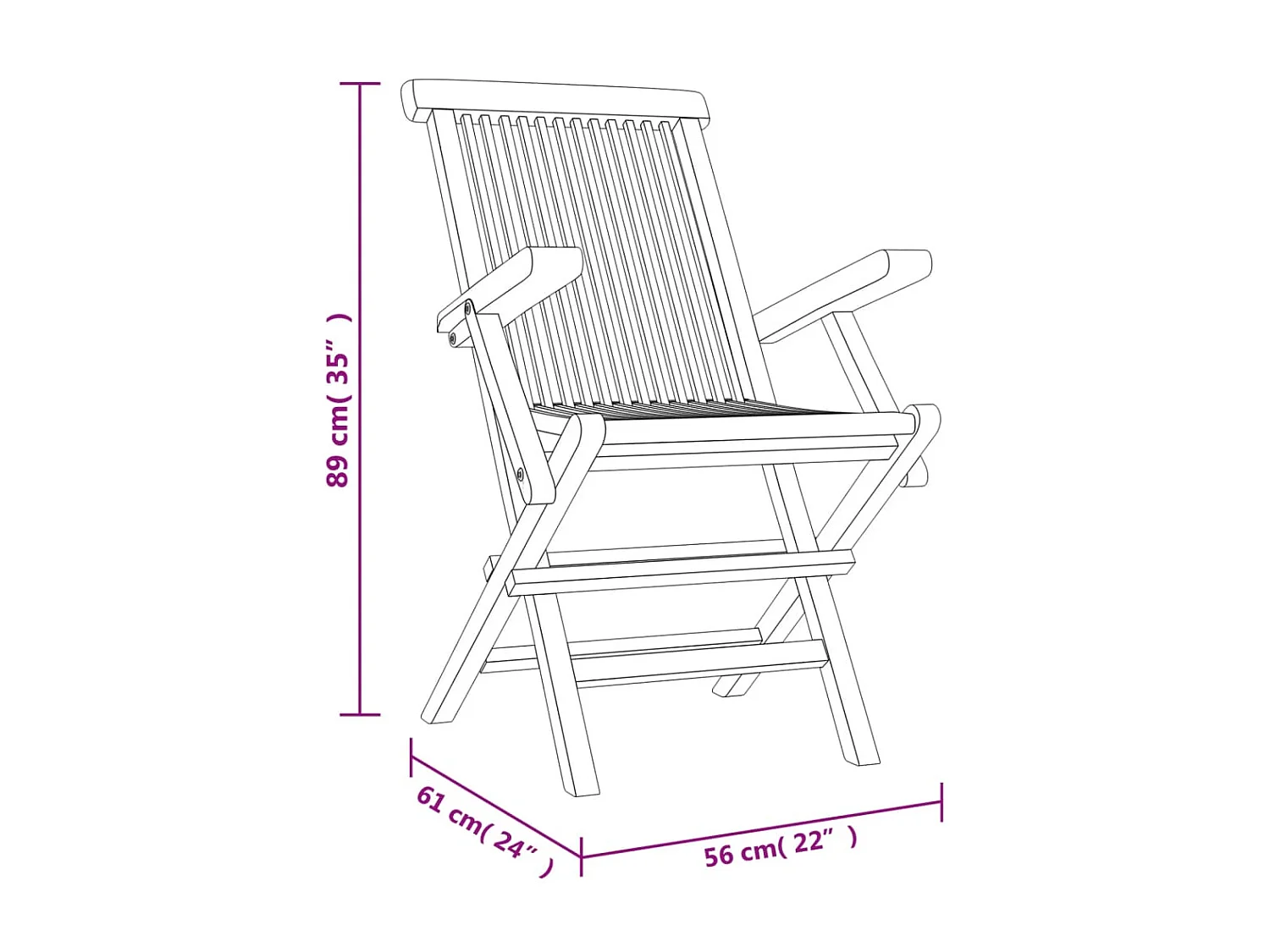 Tuinstoelen inklapbaar 4 st 56x61x89 cm massief teakhout grijs NL60017