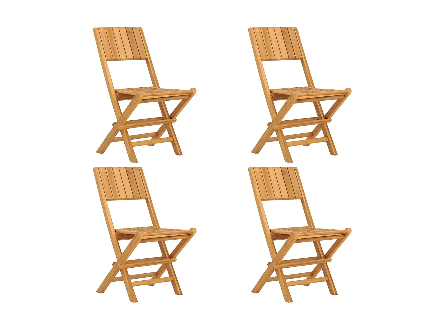 Chaises de jardin pliantes 4 pcs 47x61x90 cm bois massif teck SEF96589