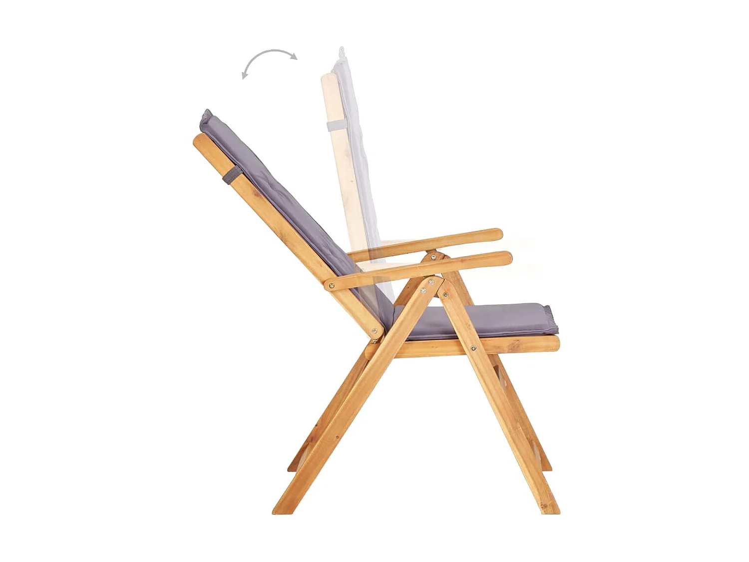 Chaises inclinables de jardin 2 pcs Marron Bois solide d'acacia SEF50776