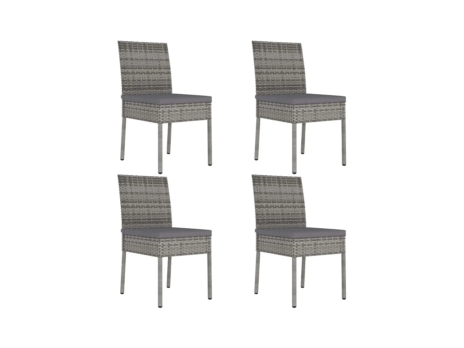 Chaises de salle à manger de jardin 4 pcs Résine tressée Gris SEF63521