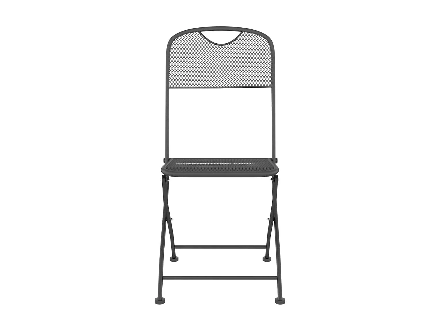 Tuinstoelen inklapbaar 4 st metaalgaas antracietkleurig NL84961