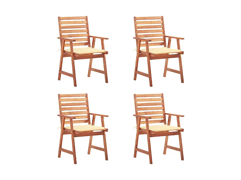 Tuinstoelen 4 st met kussens massief acaciahout NL10874