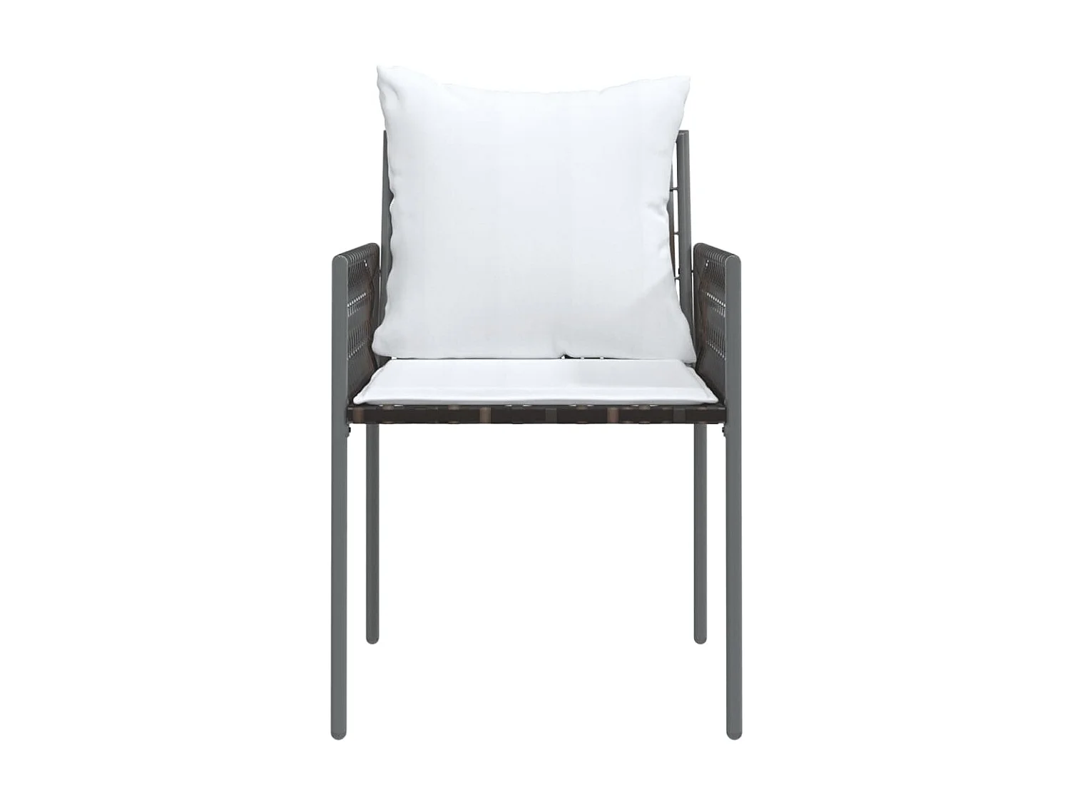 Sillas jardín y cojines 4 uds ratán sintético marrón 54x61x83cm ES16996