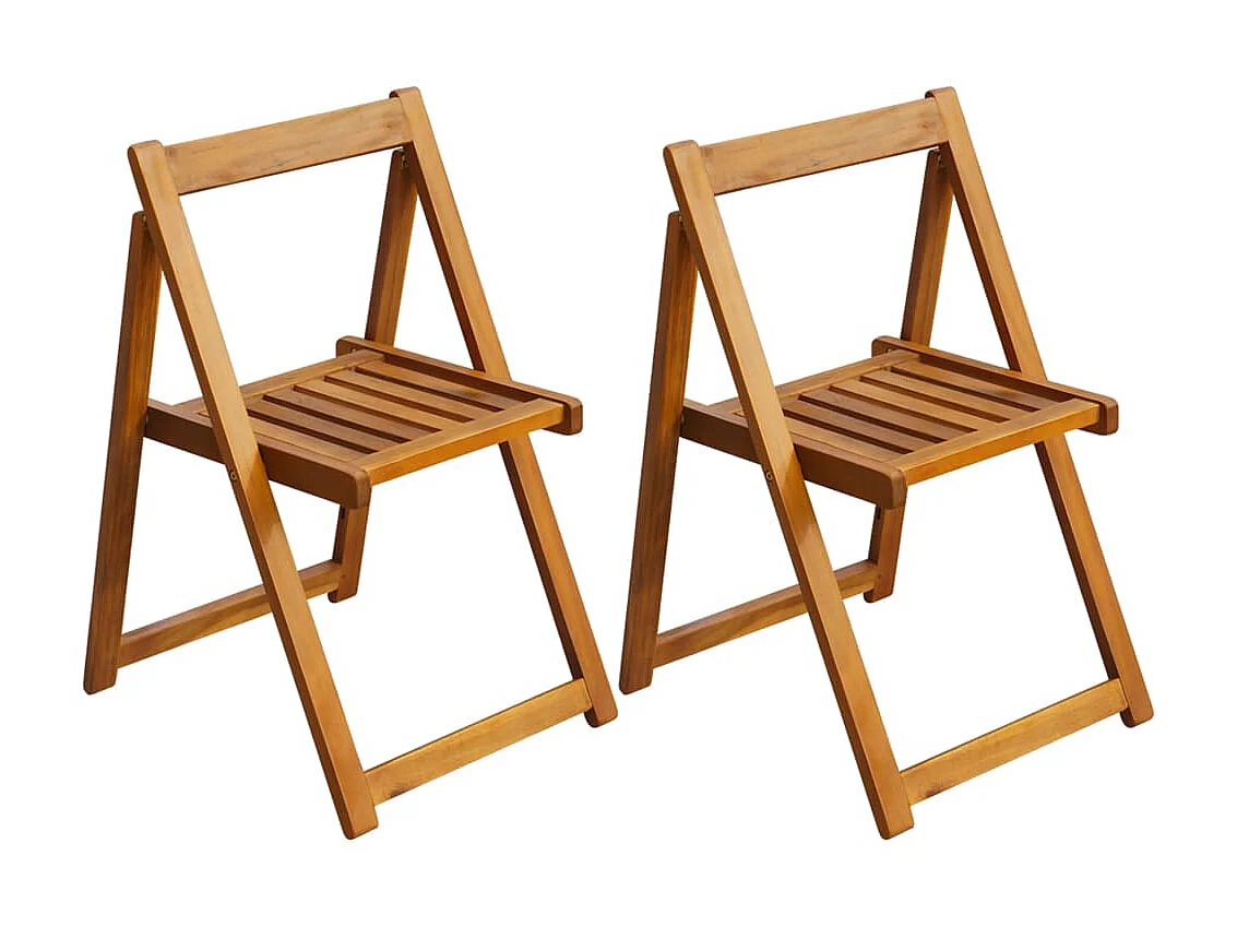 Klappbare Gartenstühle 2 Stk.| Outdoor-Stuhl Massivholz Akazie -gkd71166