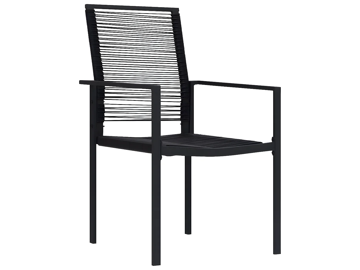 Chaises de jardin 4 pcs Rotin PVC Noir SEF63718