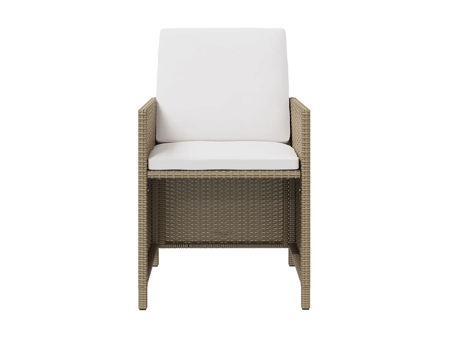 Tuinstoelen 4 st met kussens poly rattan beige NL81861