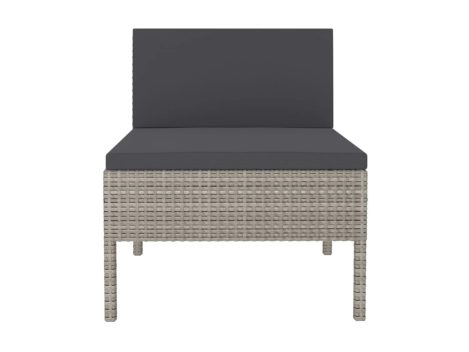 Chaises de jardin 3 pcs avec coussins Résine tressée Gris SEF20514