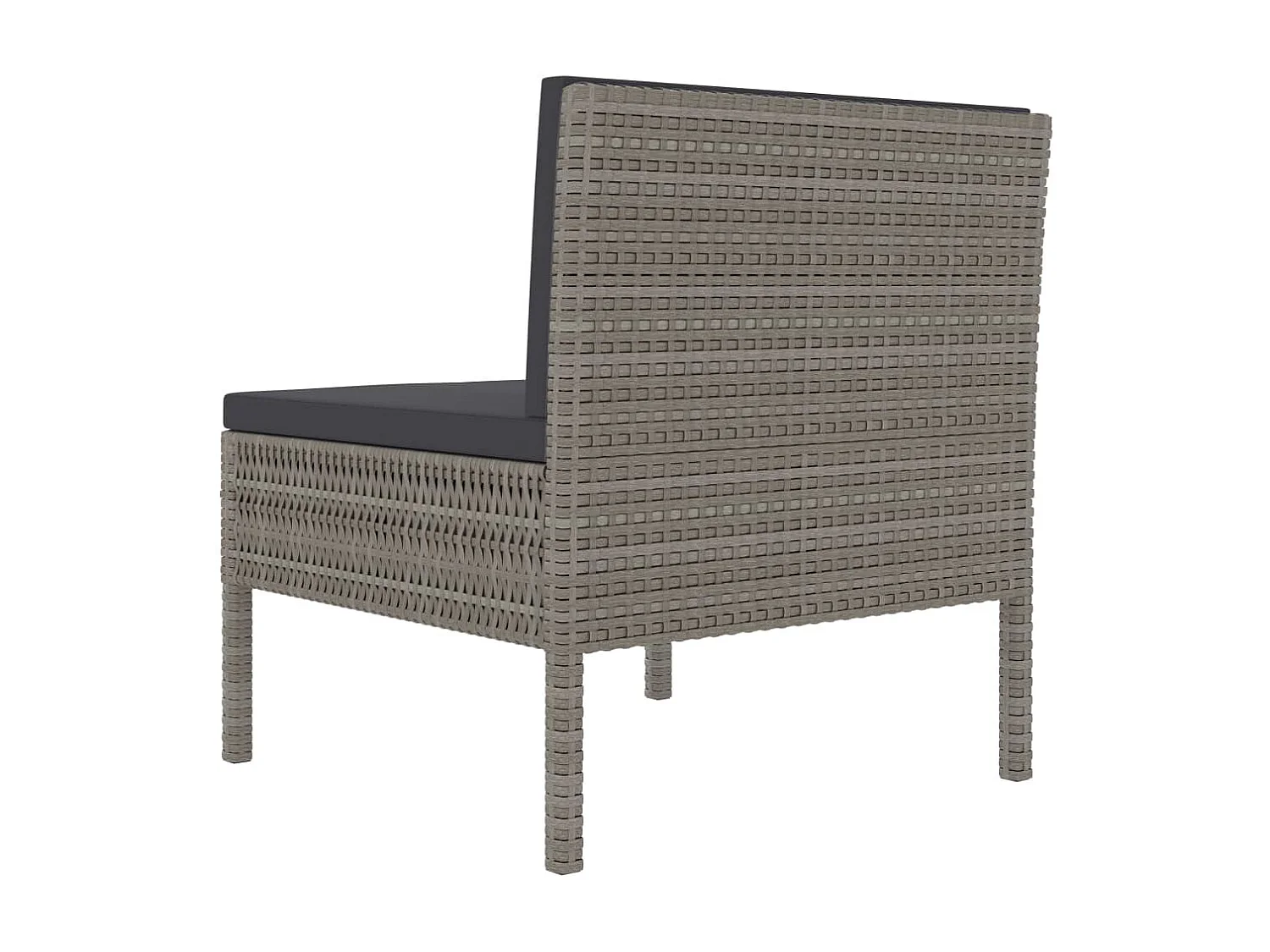 Chaises de jardin 3 pcs avec coussins Résine tressée Gris SEF20514