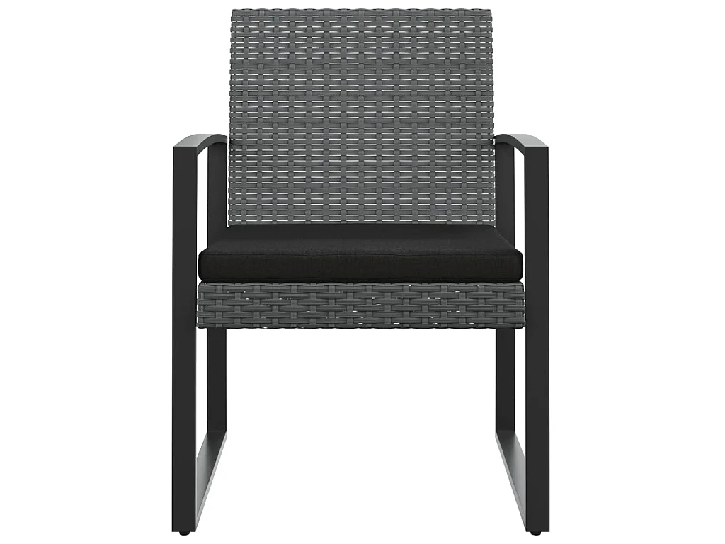 Chaises à manger de jardin lot de 2 gris foncé rotin PP SEF11567