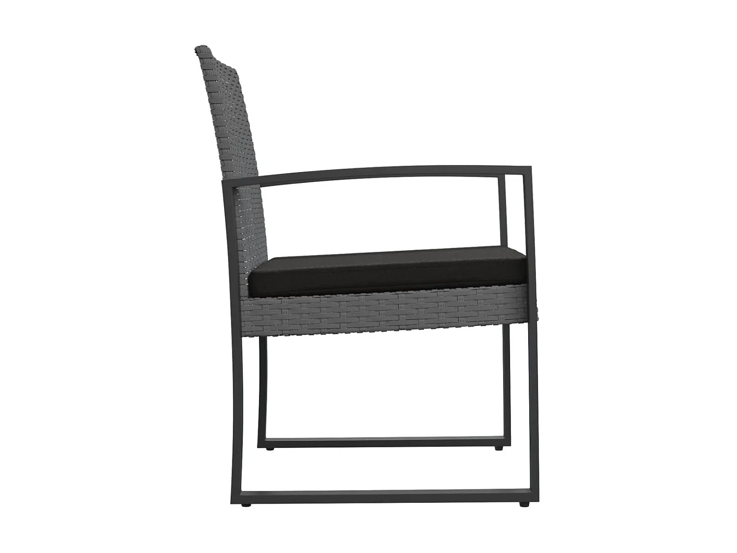 Chaises à manger de jardin lot de 2 gris foncé rotin PP SEF11567