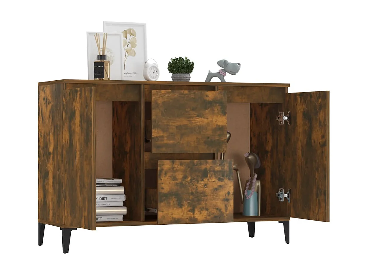 Sideboard Anrichte Räuchereiche 104x35x70 cm Holzwerkstoff -RM43507