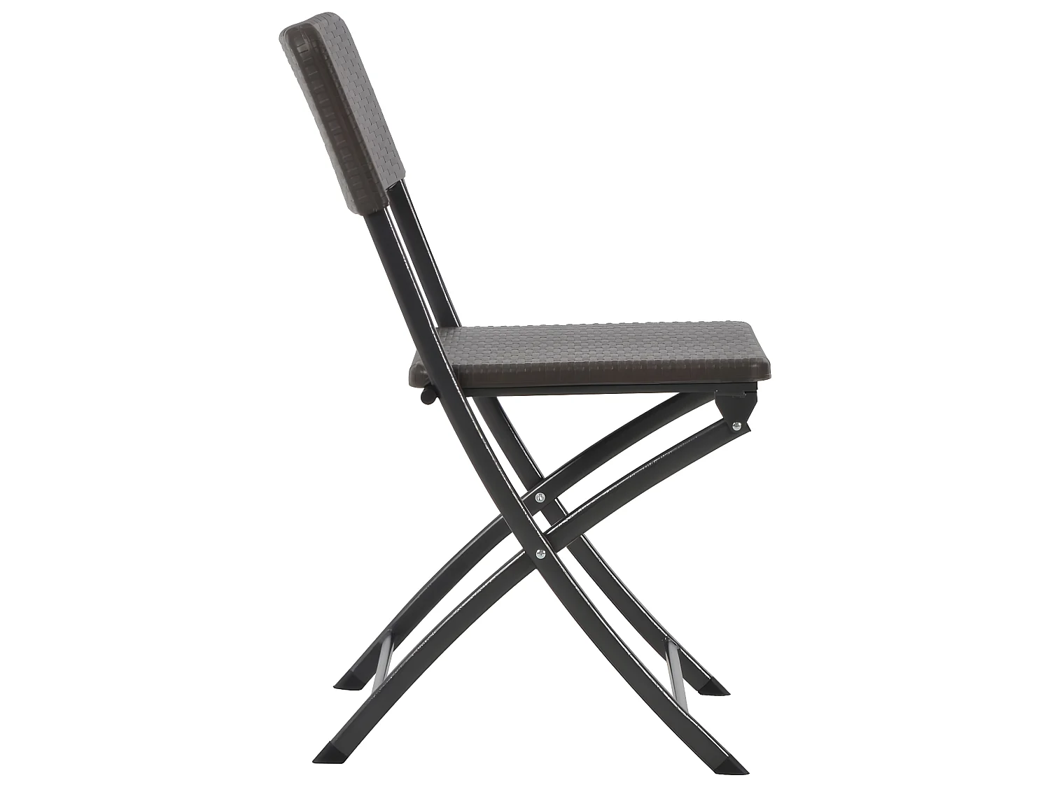 Chaises pliables de jardin 4 pcs PEHD et acier SEF32189