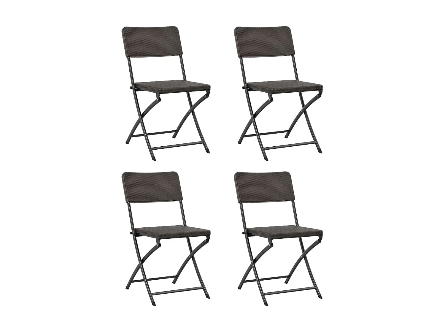 Chaises pliables de jardin 4 pcs PEHD et acier SEF32189
