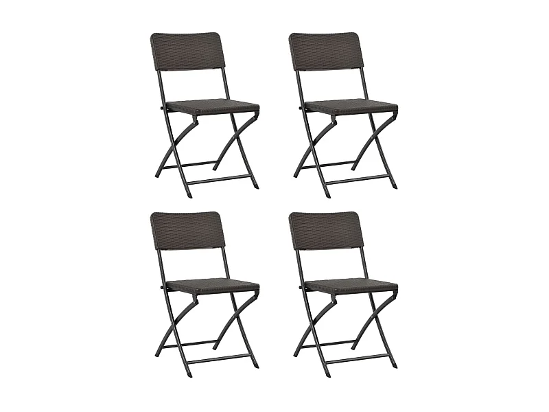Chaises pliables de jardin 4 pcs PEHD et acier SEF32189