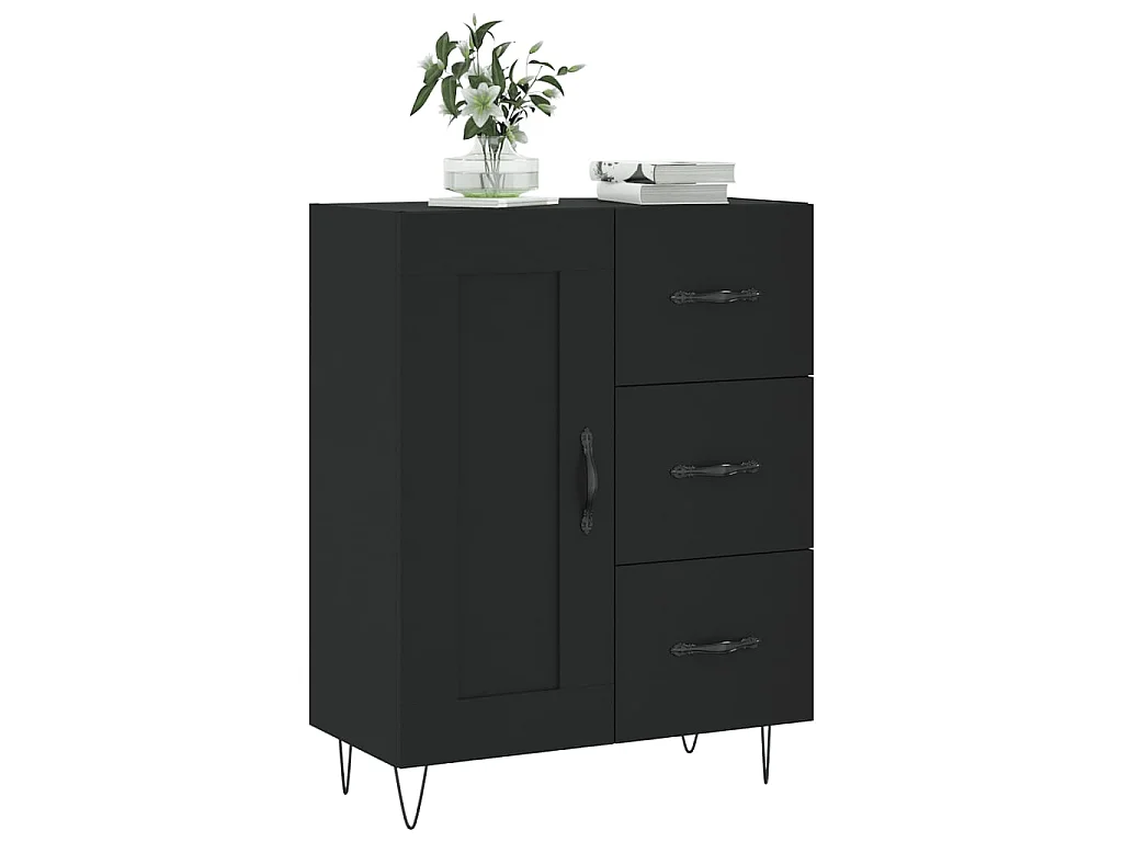 Sideboard Schwarz Anrichte 69,5x34x90 cm Holzwerkstoff -RM72105