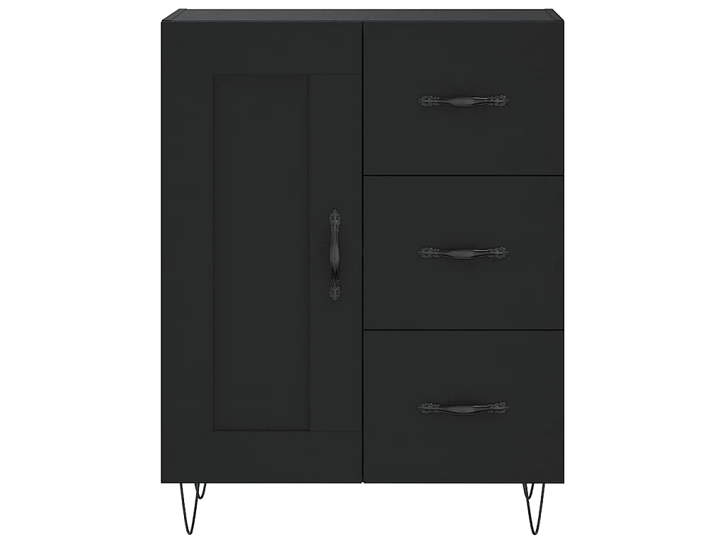Sideboard Schwarz Anrichte 69,5x34x90 cm Holzwerkstoff -RM72105