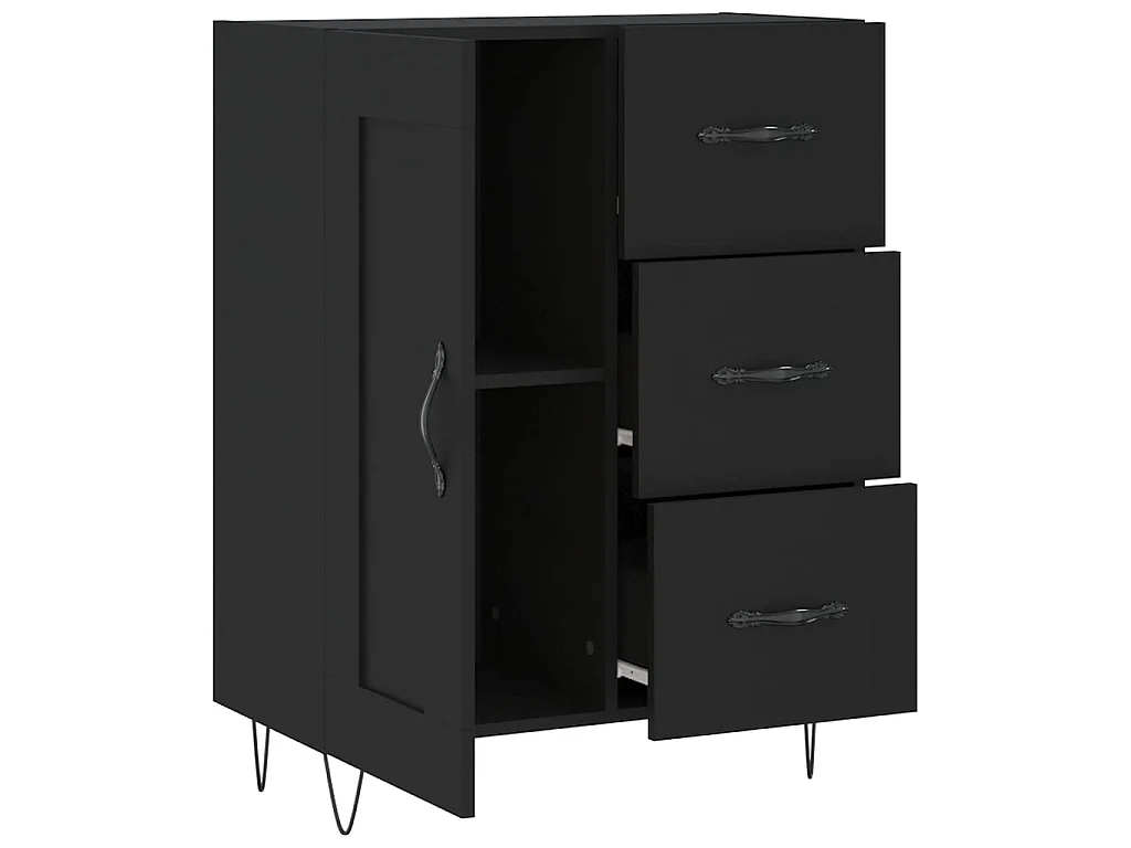 Sideboard Schwarz Anrichte 69,5x34x90 cm Holzwerkstoff -RM72105