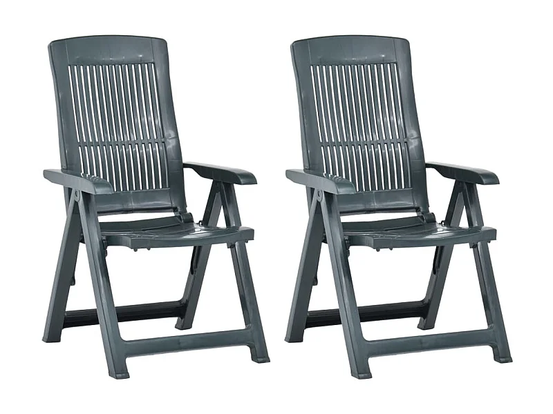 Chaises inclinables de jardin 2 pcs Plastique Vert SEF62339