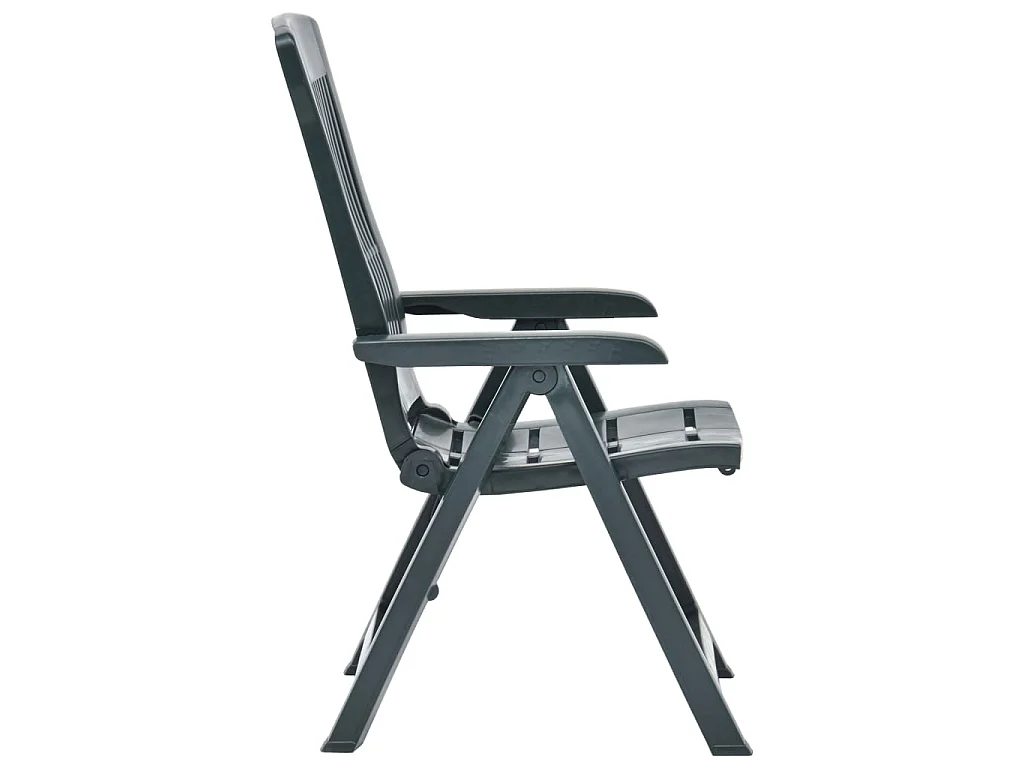 Chaises inclinables de jardin 2 pcs Plastique Vert SEF62339