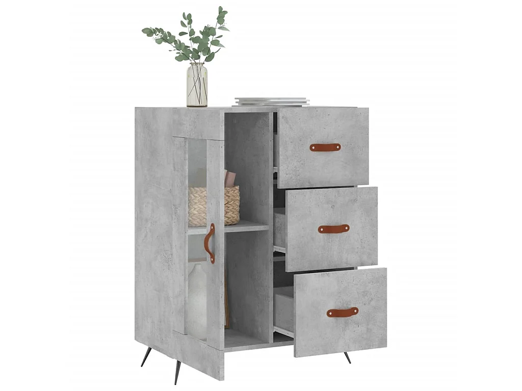 Sideboard Lowboard - Betongrau 69,5x34x90 cm Holzwerkstoff -RM47884