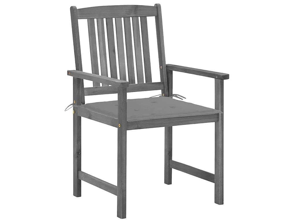 Chaises de jardin avec coussins 4 pcs Gris Bois d'acacia massif SEF75035