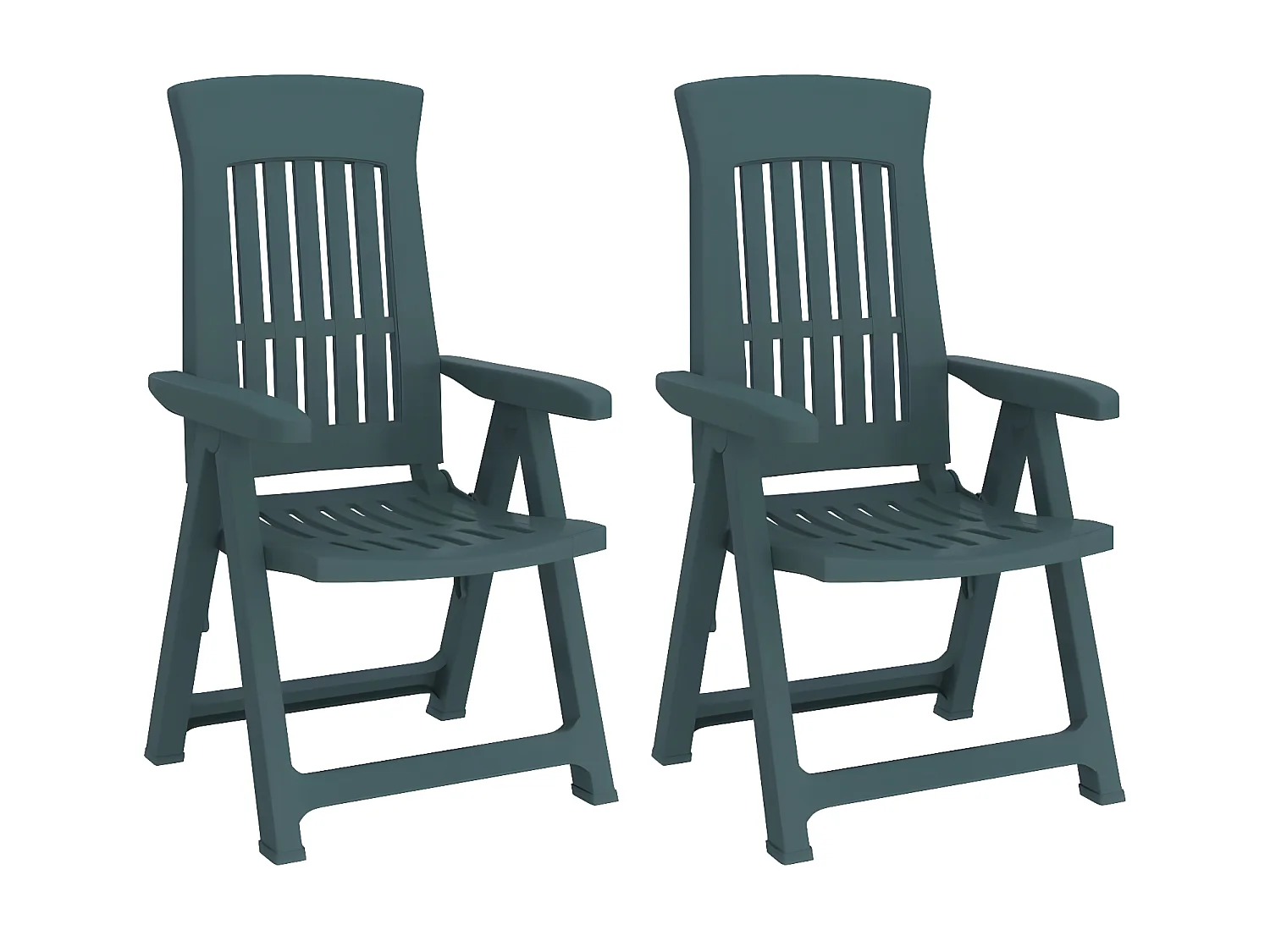 Chaises inclinables de jardin 2 pcs vert PP SEF51663