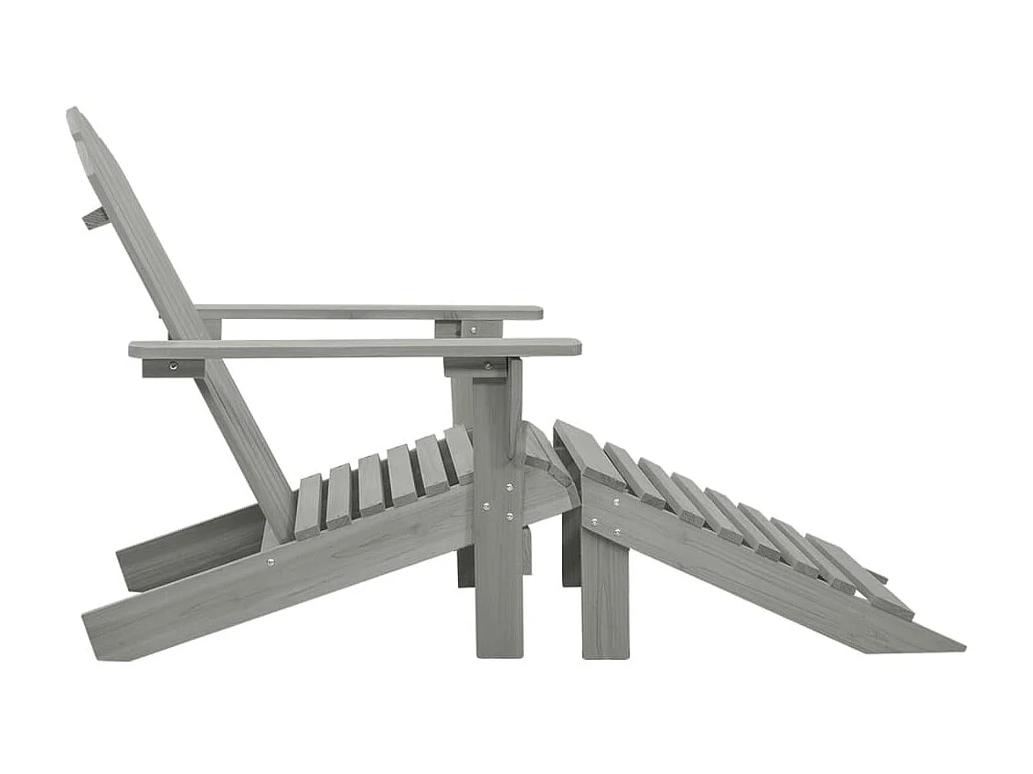 Chaise de jardin avec pouf Bois Gris SEF21040