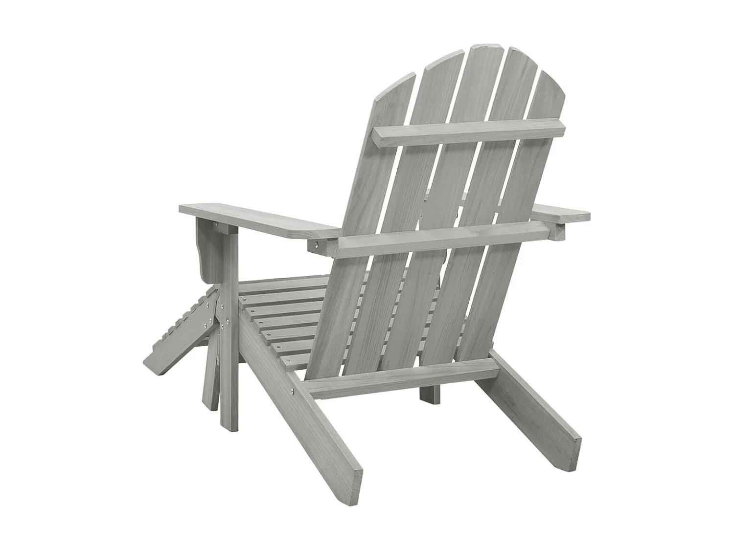 Chaise de jardin avec pouf Bois Gris SEF21040