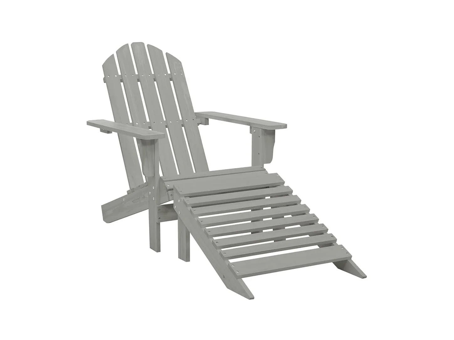 Chaise de jardin avec pouf Bois Gris SEF21040