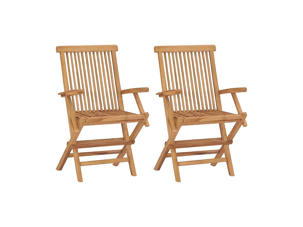 Chaises pliables de jardin 2 pcs Bois de teck solide SEF23892