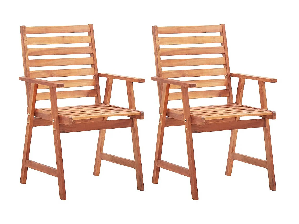 Sillas de comedor de exterior 2 uds madera maciza de acacia ES85507
