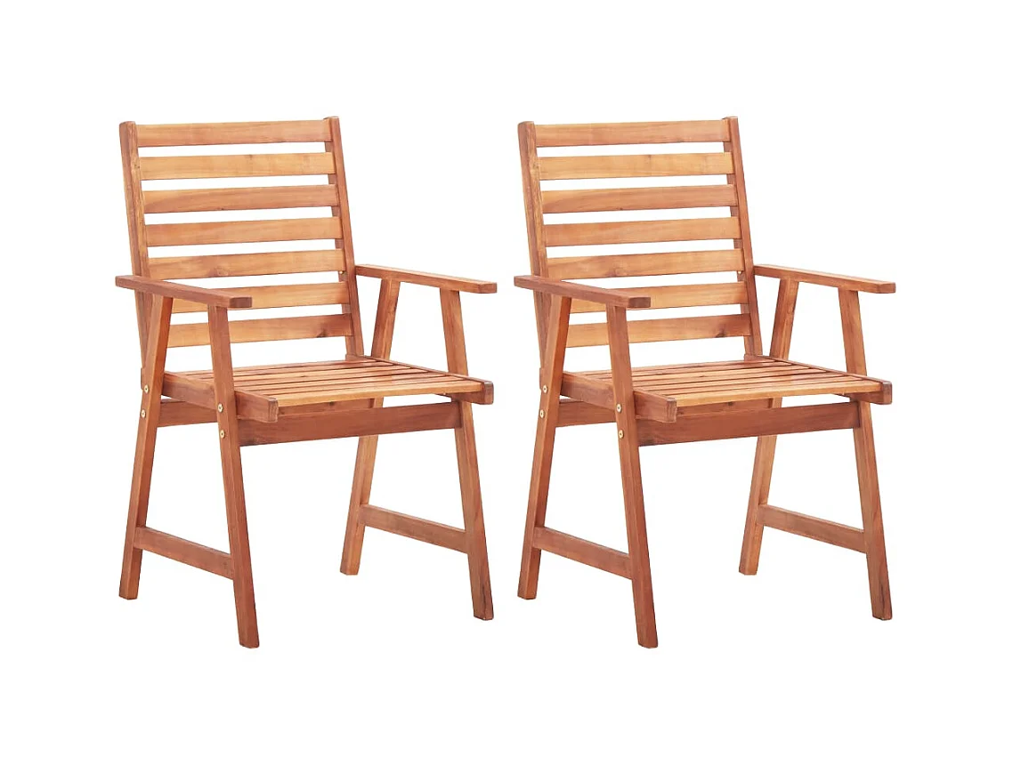 Chaises de salle à manger d'extérieur 2pcs Bois d'acacia massif SEF73607