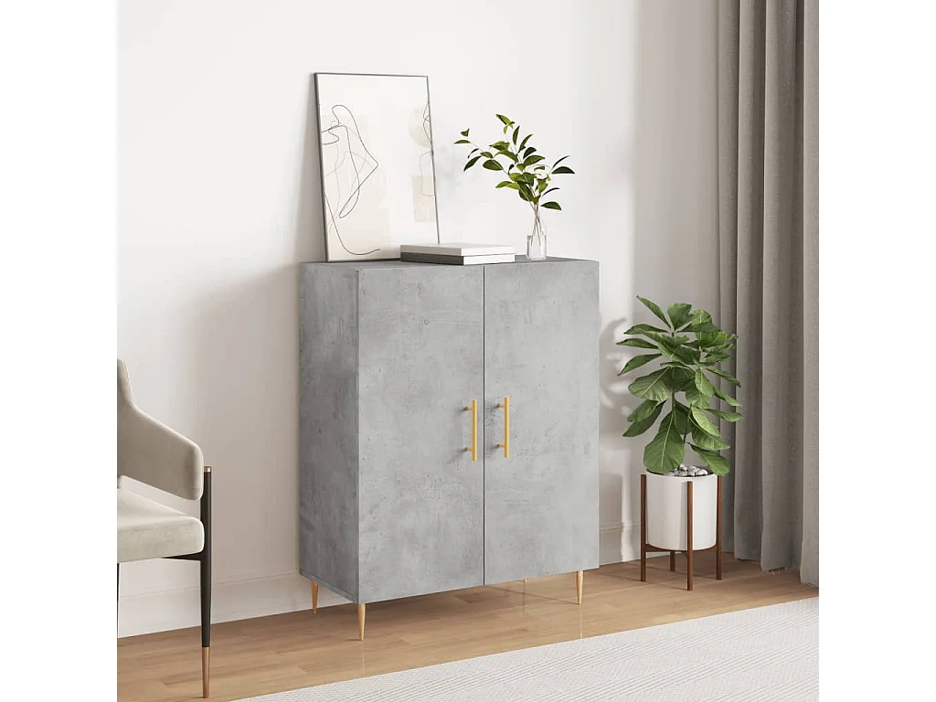 Sideboard Lowboard - Betongrau 69,5x34x90 cm Holzwerkstoff -RM53607