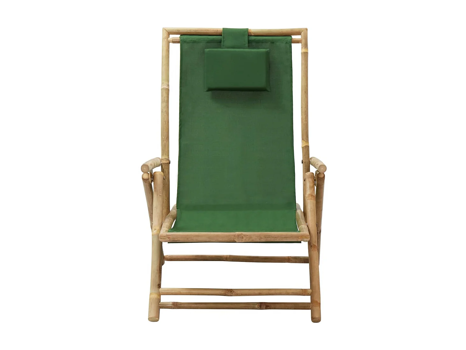 Chaise de jardin inclinable Vert Bambou et tissu SEF33366